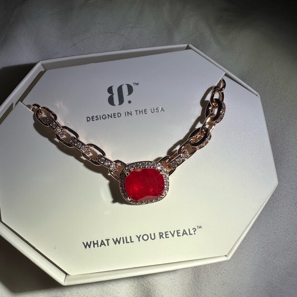 Bomb Party July 2025 Radiant Red Gem Necklace